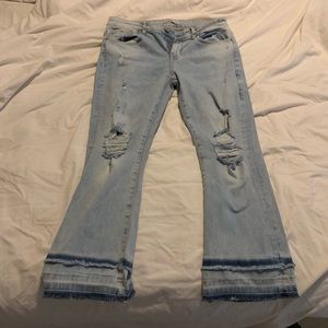 Zara flared and ripped jeans